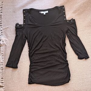 🎀$5 Jennifer Lopez Black Cold Shoulder Blouse Baddie